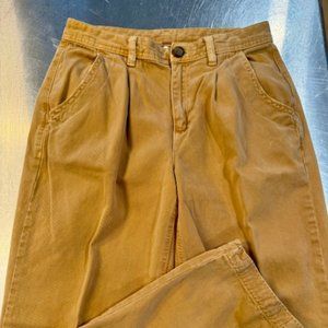 Free People X Revolve Abby Chino Mustard Wide Leg Pants Baggy Size 2
